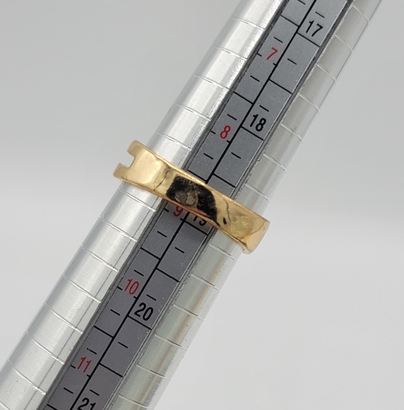 Gold tone Heart and faux Amber Rings Set of 2 Size 9 - Picture 6 of 8